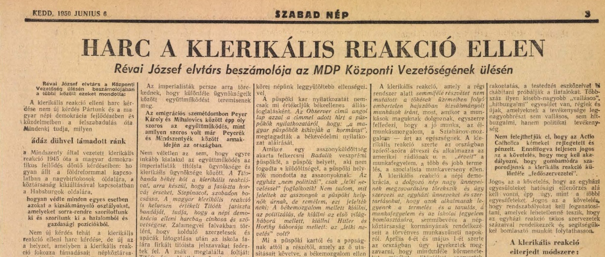 5. bekezdés után Szabad Nép Révai cikk